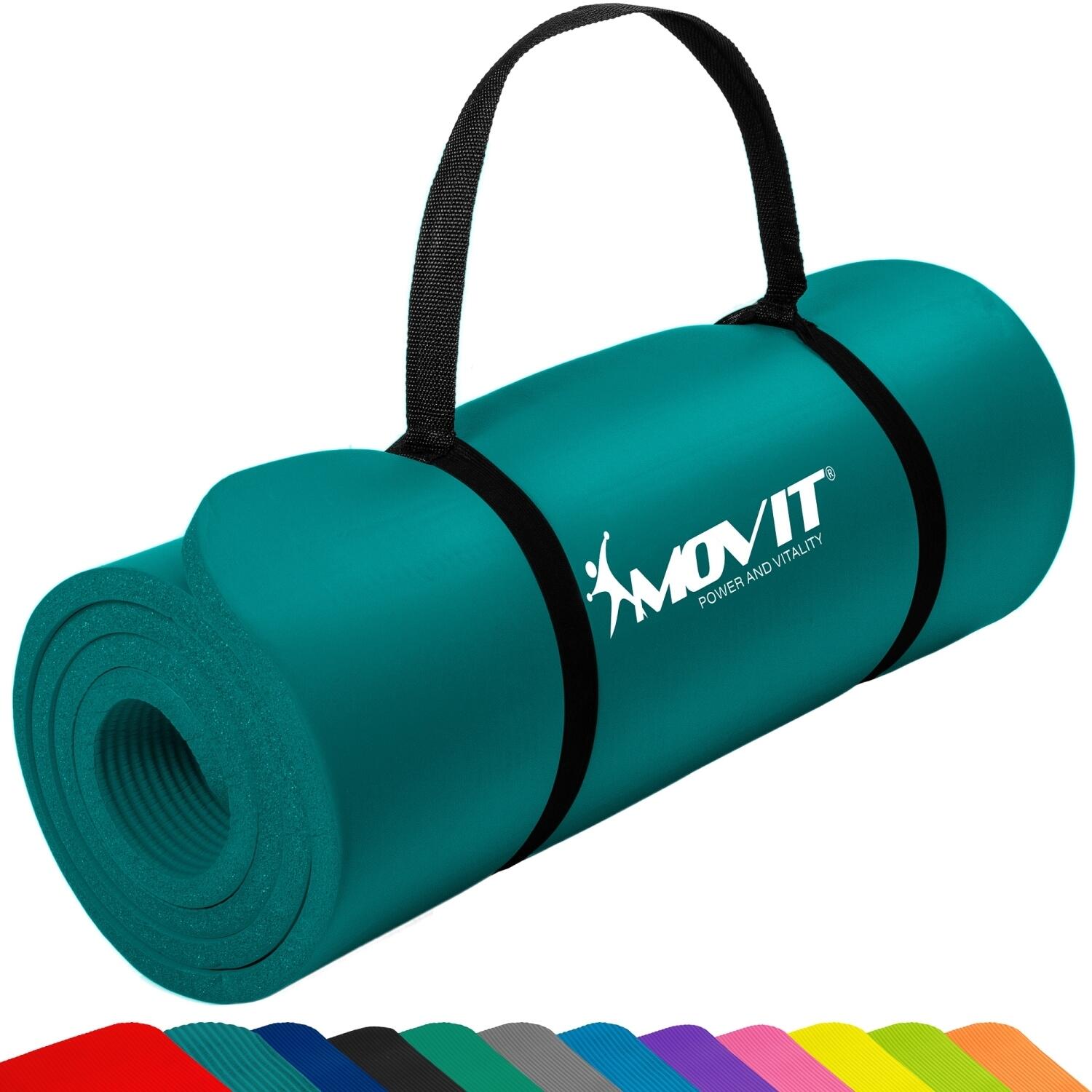 MOVIT Gymnastikmatte - 190 x 60 x 1,5cm, 12 Farben, für Zuhause oder Unterwegs