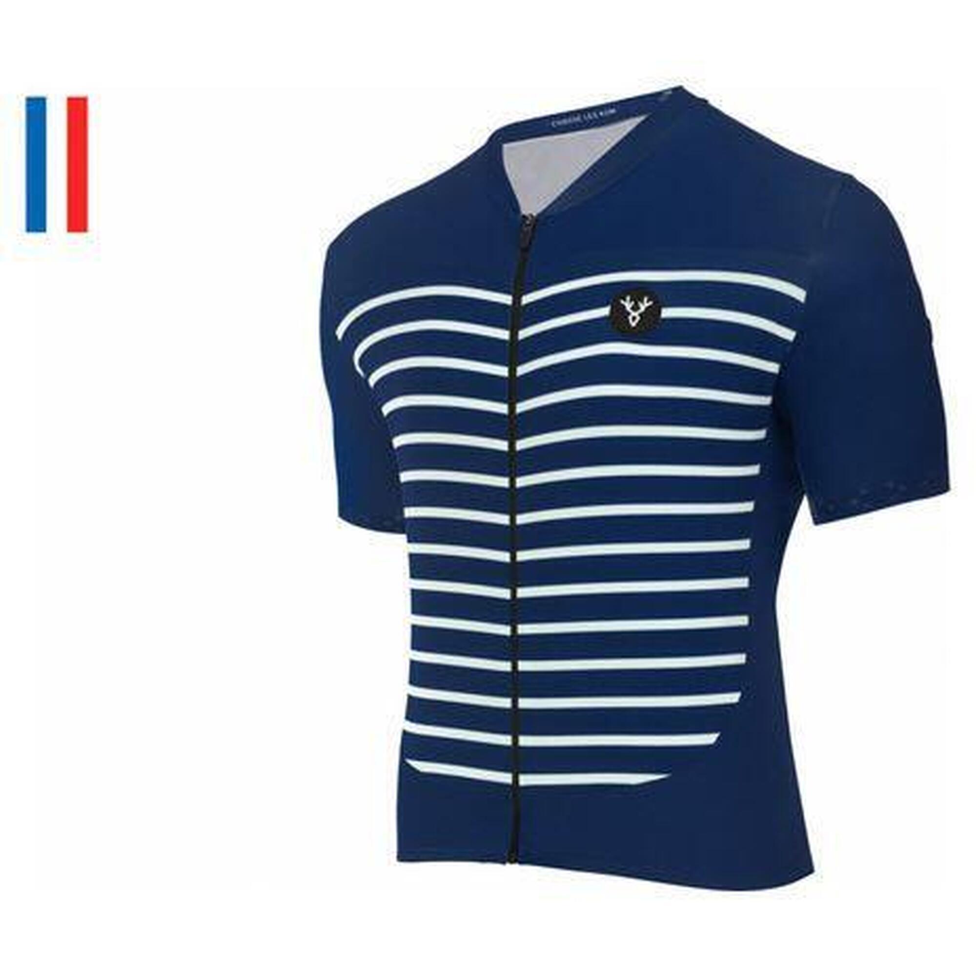 Maillot Manches Courtes LeBram Ventoux Marine Coupe Ajustée