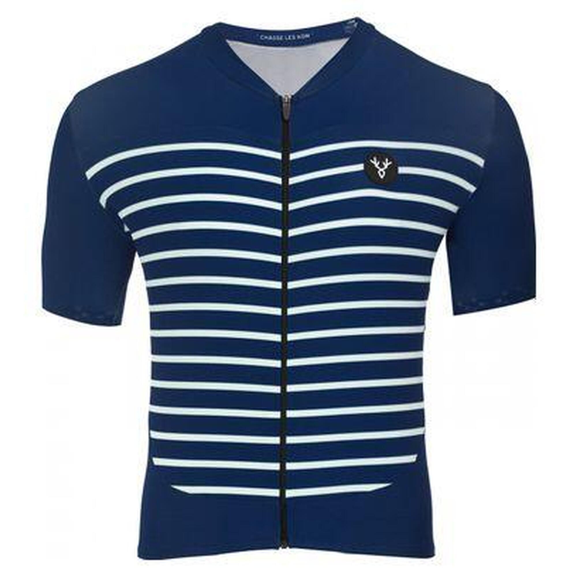 Maillot Manches Courtes LeBram Ventoux Marine Coupe Ajustée