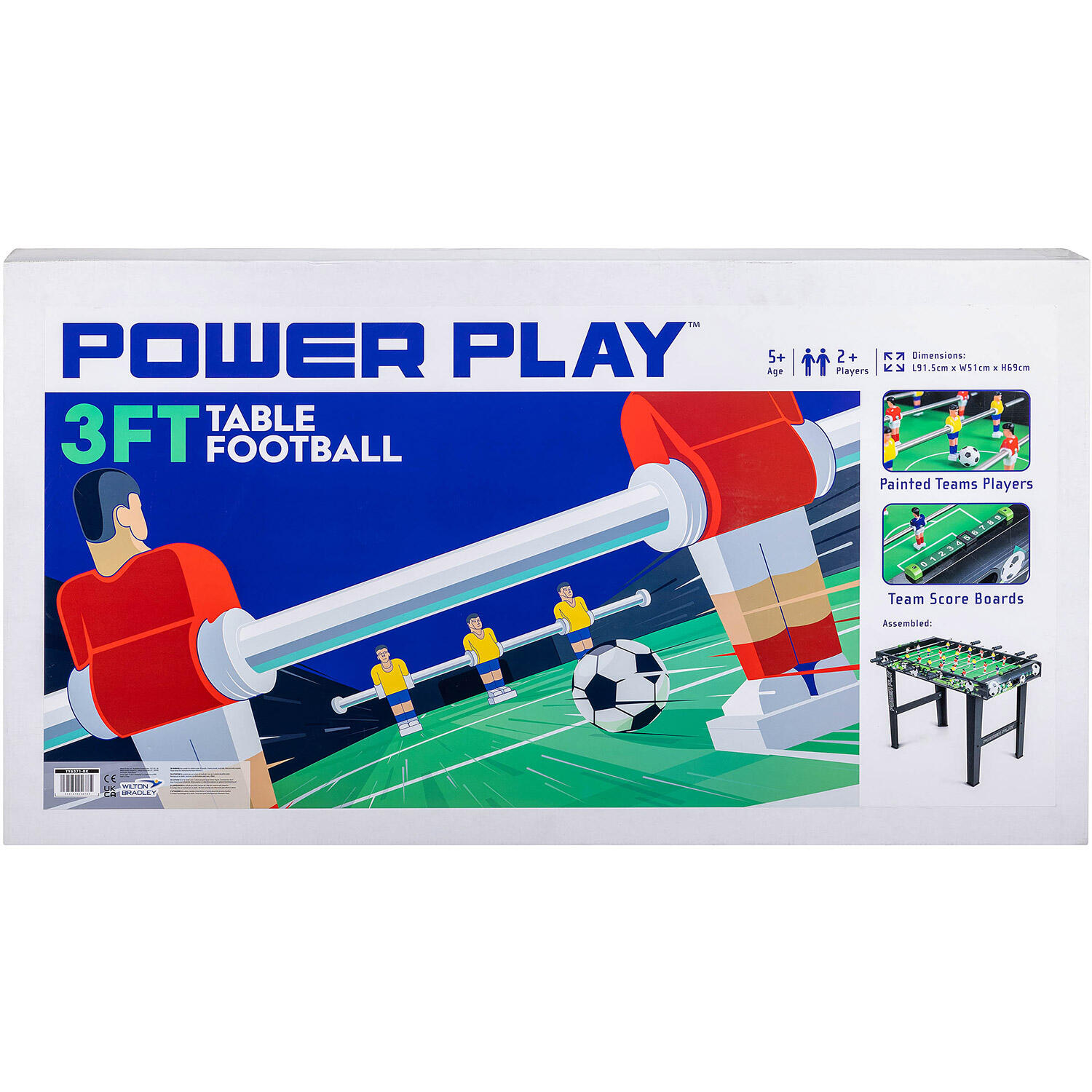 Powerplay 3ft Stand Up Football Games Table, Outdoor Indoor Use, Black 6/6