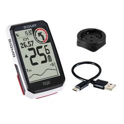 Compteur de vélo GPS ROX 4.0 avec support de guidon standard - blanc
