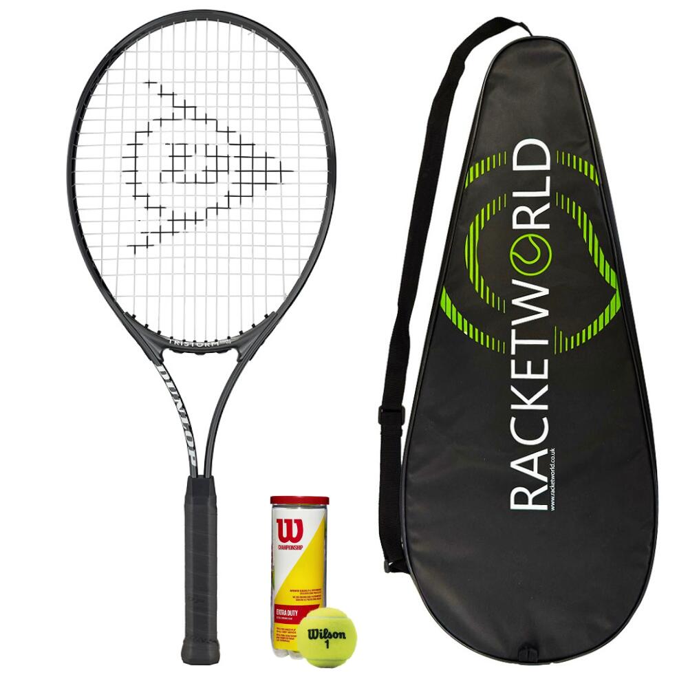 Dunlop Tristorm 110 Tennis Racket, Cover & Tennis Balls 1/3