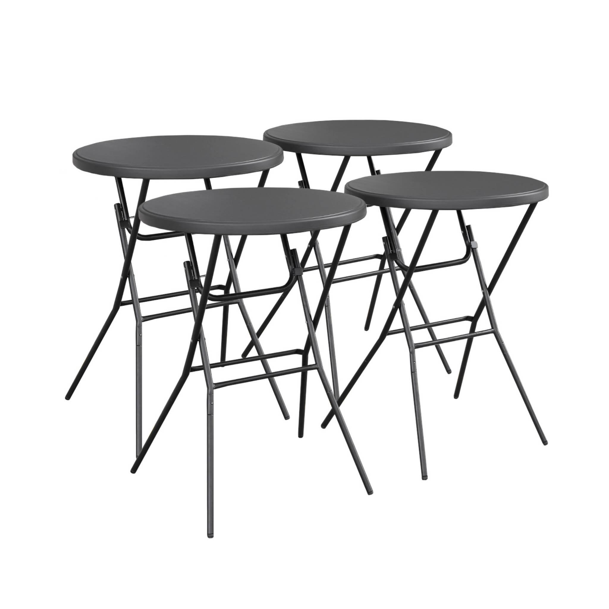 Sweeek - Lot De 4 Tables De Réception Pliantes Acier Gris Foncé | Sweeek - Table De Camping - Gris - No Size - Decathlon