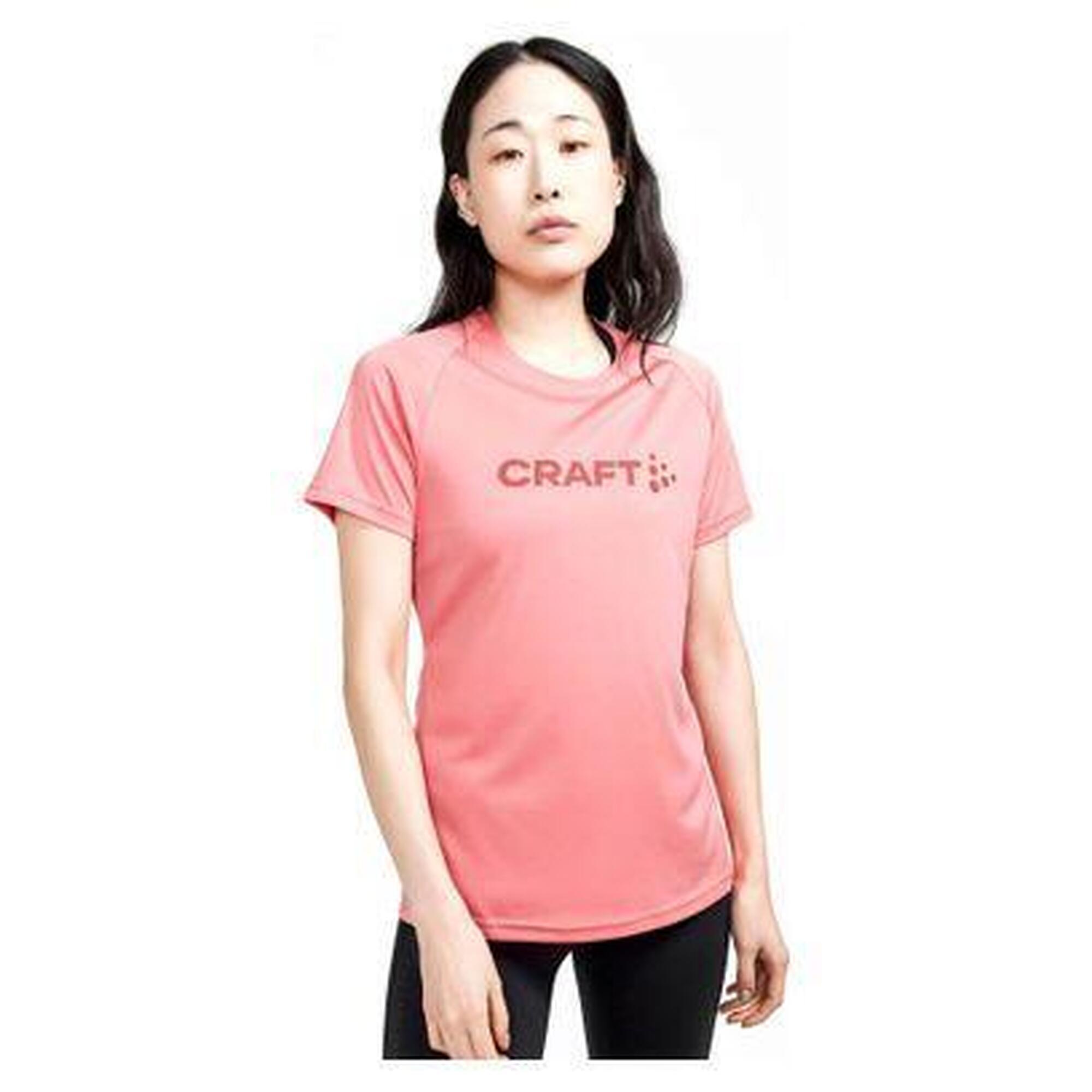 Craft - Maillot Manches Courtes Craft Core Essence Logo Rose Femme - Maillot Manches Courtes - Orange|rose - 42 M/l - Decathlon