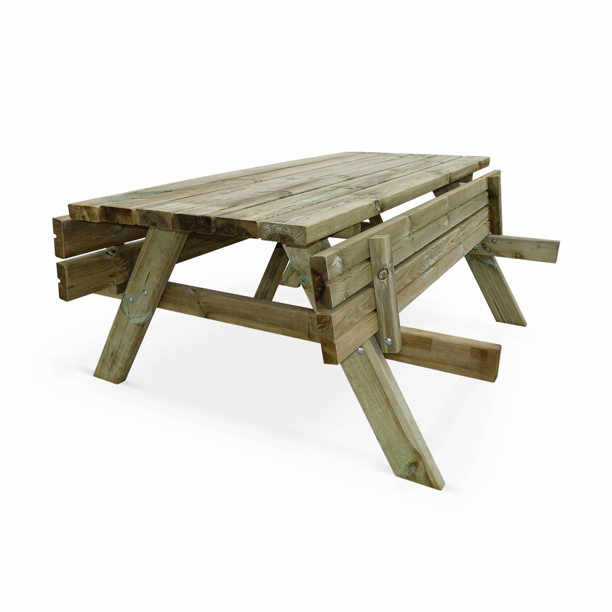 4er-Set Picknicktisch 180 cm mit klappbaren Holzbänken 6 Plätze Robuster 4/5