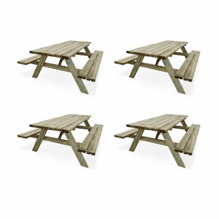 Lot de 4 tables de pique-nique 180 cm | sweeek