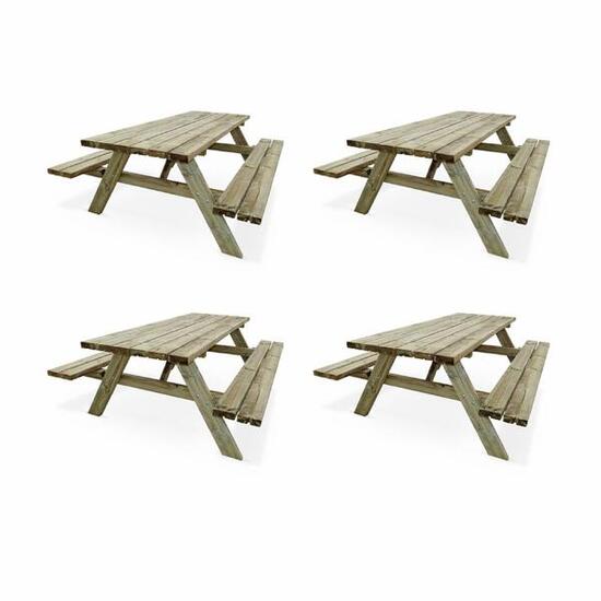 Lot de 4 tables de pique-nique 180 cm | sweeek