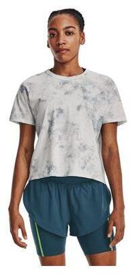 Under armour run anywhere vrouwen shirt met korte mouw wit grijs