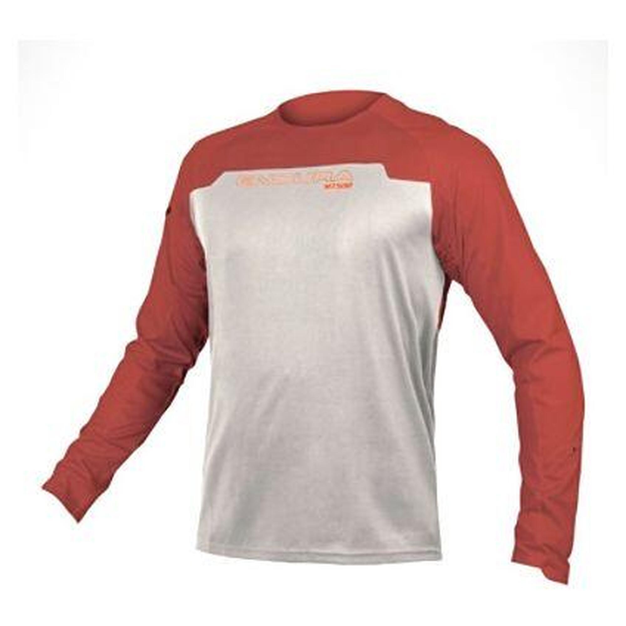 Endura - Maillot Manches Longues Homme Endura Mt500 Burner Gris/rouge - Maillot Manches Longues - Gris|orange|rouge - S - Decathlon