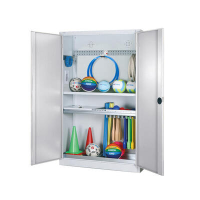 Modul-Sportgeräteschrank Komplettausstattung mit Vollblech-Flügeltüren, HxBxT
