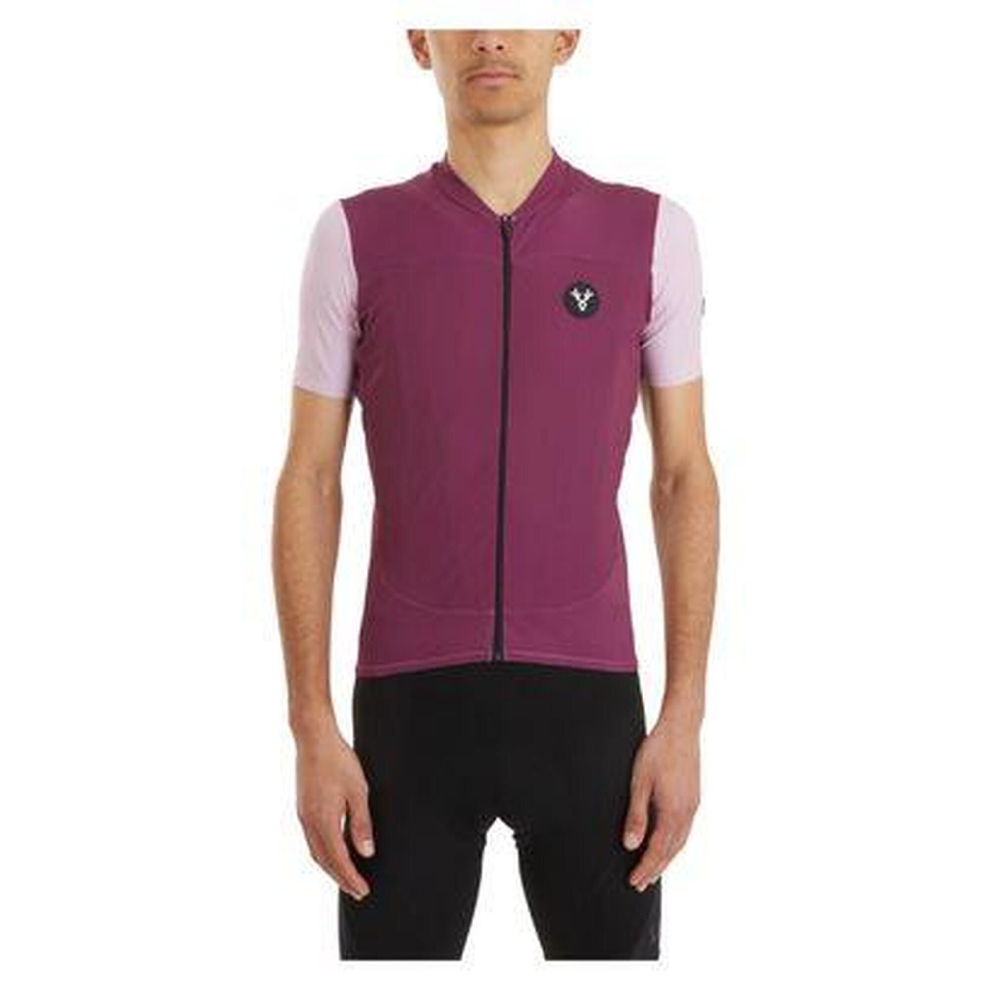 Maillot Manches Courtes LeBram Ventoux Uni Framboise
