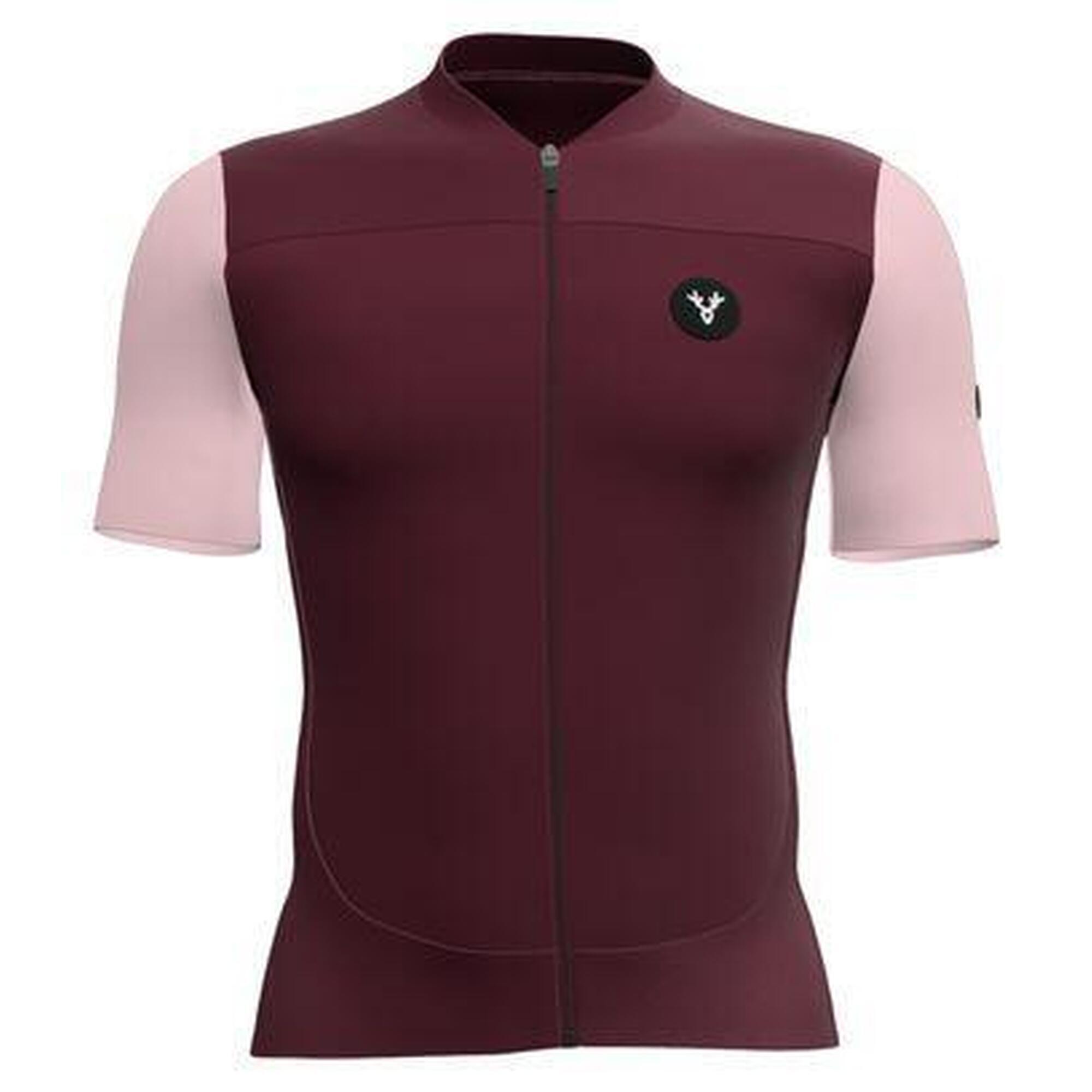 Maillot Manches Courtes LeBram Ventoux Uni Framboise