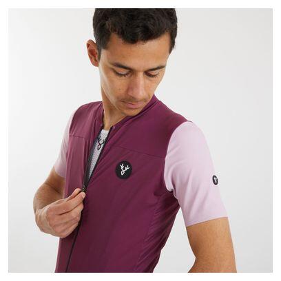 Maillot Manches Courtes LeBram Ventoux Uni Framboise