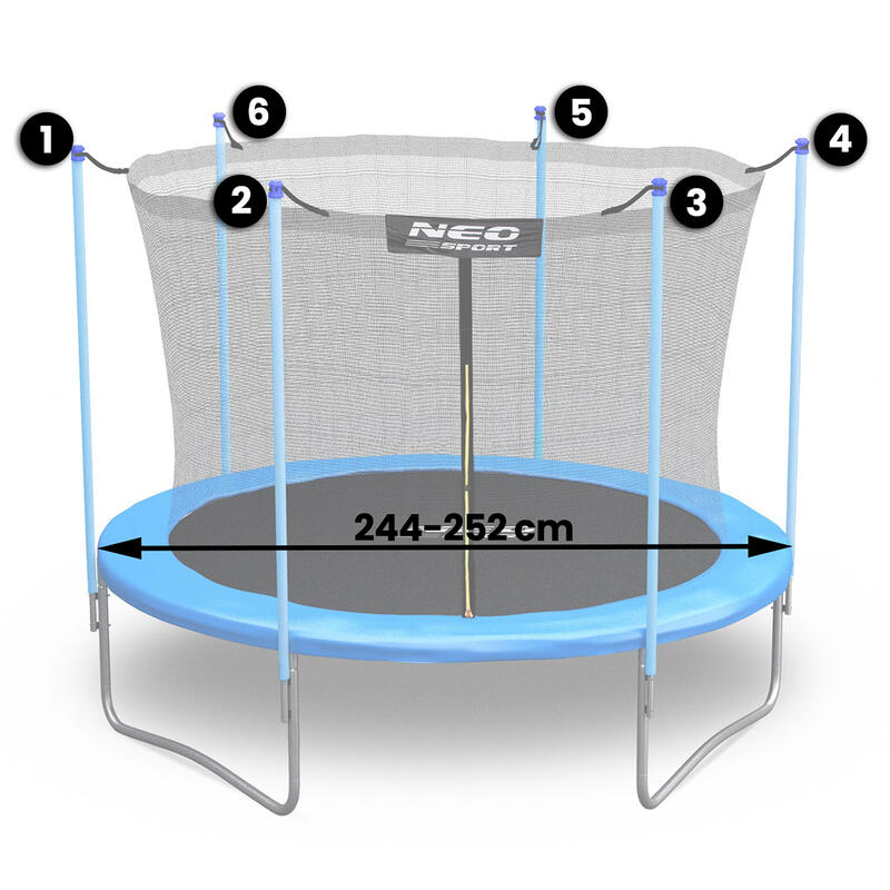 Siatka wewnętrzna do trampoliny ogrodowej Neo-Sport 8ft