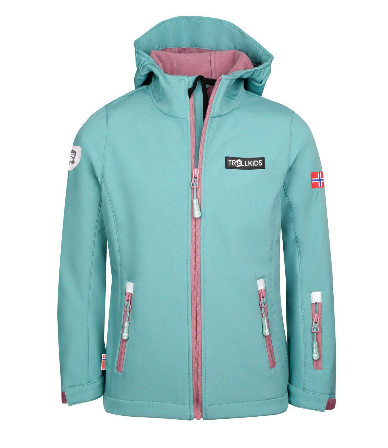 Softshell Jacke Oslofjord Feuerbeeren Pink/Marineblau TROLLKIDS