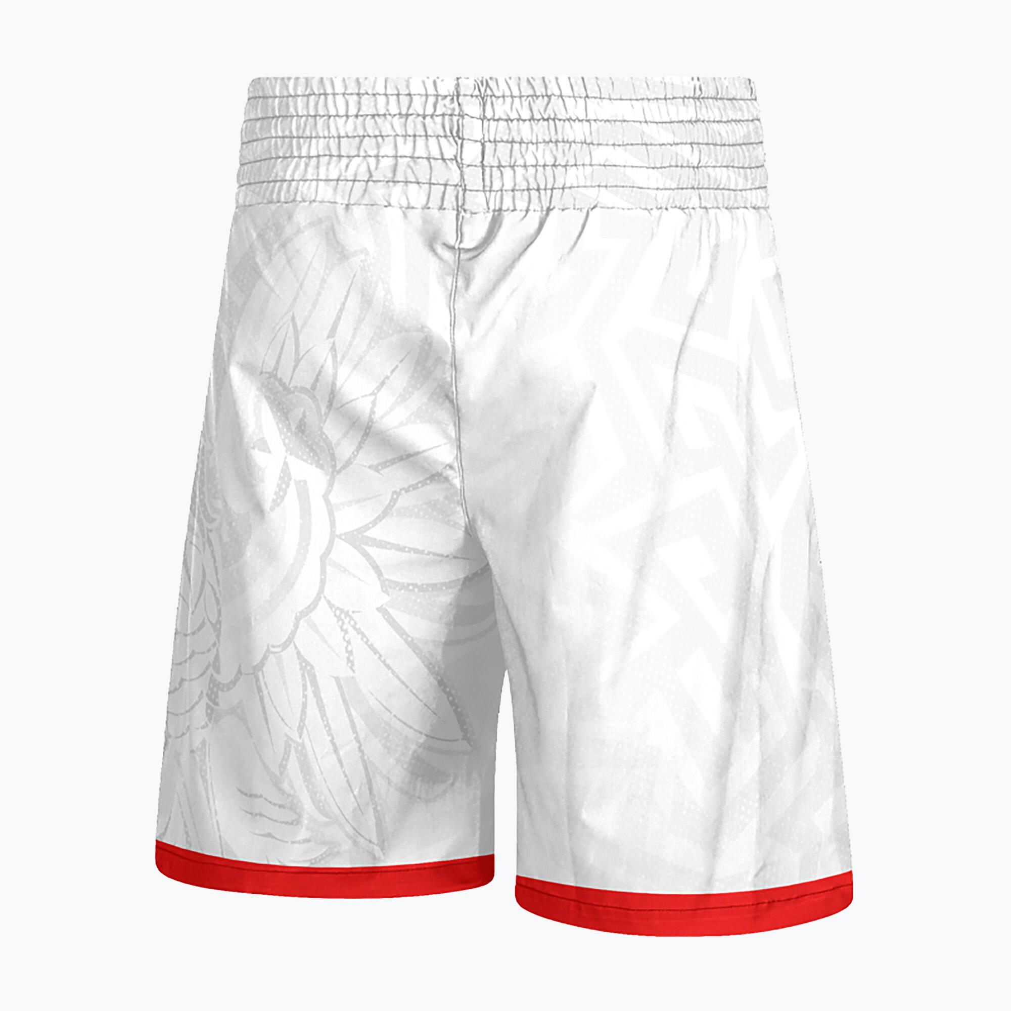 Shorts de boxe masculino Octagon Polska Branco e Vermelho 2/3