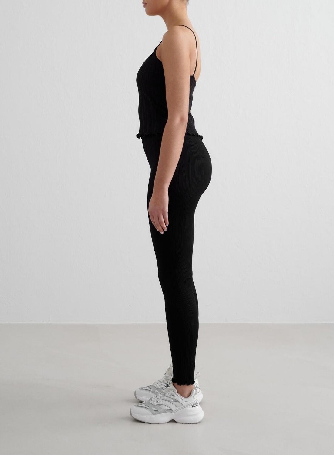 Mujer Mallas Sin Costuras Talle Alto Evacuan la Humedad Tulip Negro 5/7