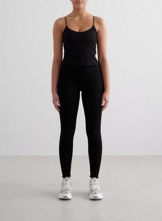 Femme Leggings Texturé Évacuant l'humidité Noir