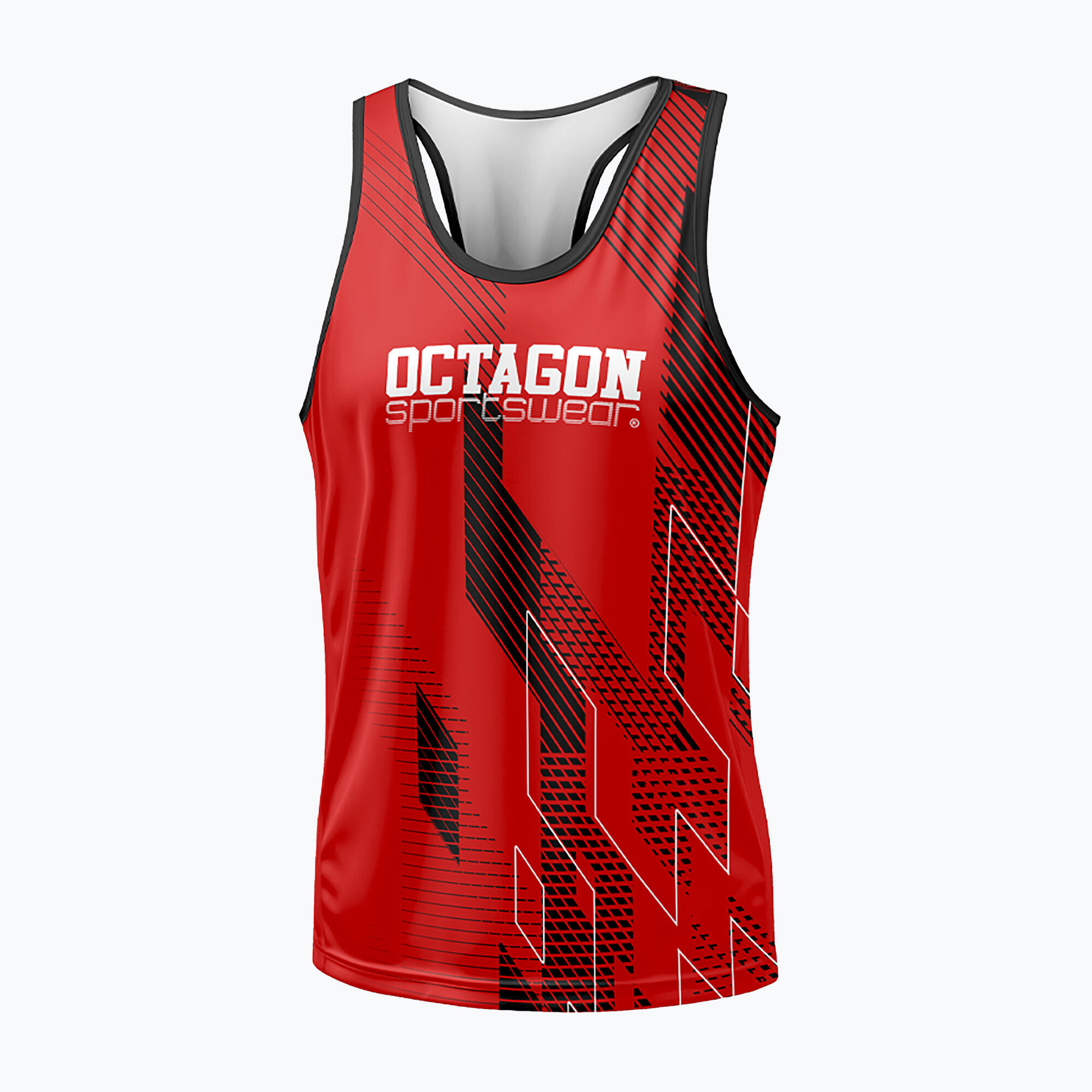 OCTAGON Canotta da uomo con motivo a rombi ottagonali