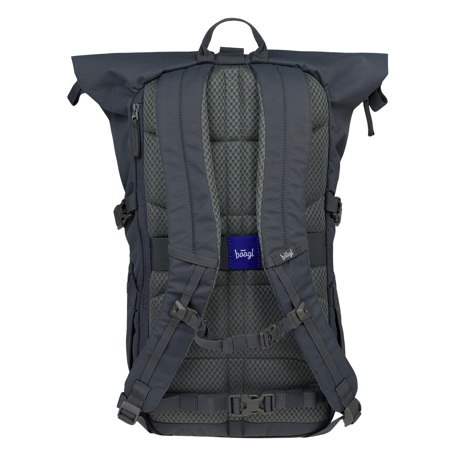 BAAGL Rolltop-Rucksack Grau – 29 L mit gepolstertem Laptopfach 3/7