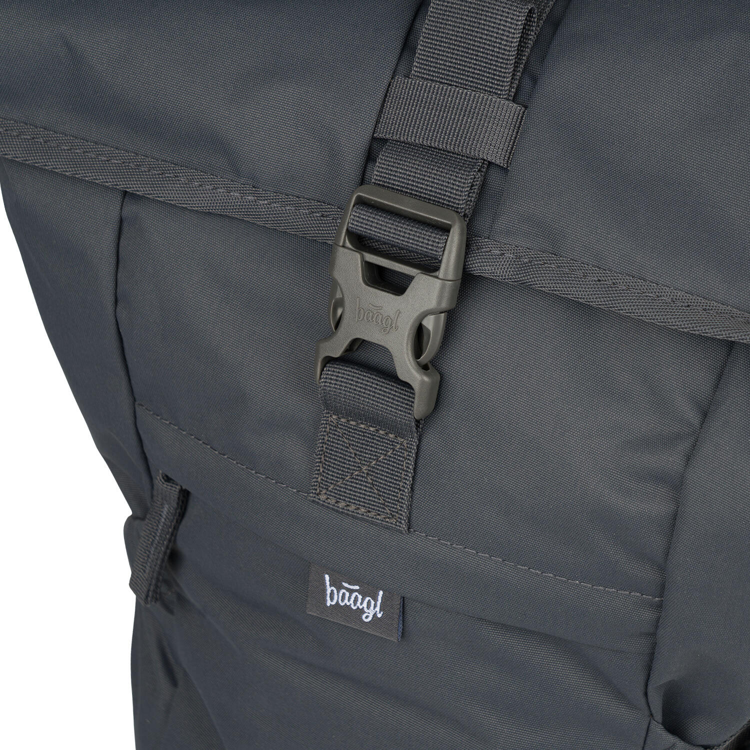 BAAGL Rolltop-Rucksack Grau – 29 L mit gepolstertem Laptopfach 6/7