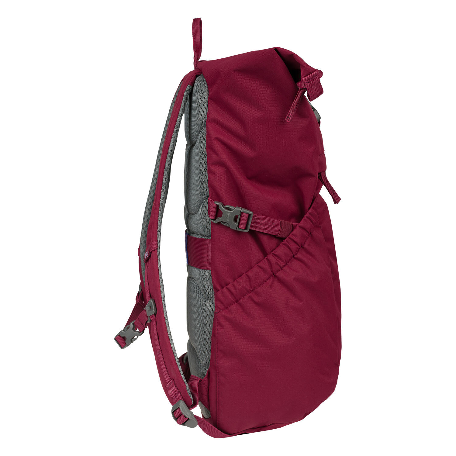 BAAGL Roll-Top-Rucksack Burgundy, 29 L, wasserabweisend, gepolstertes Laptopfach 4/7