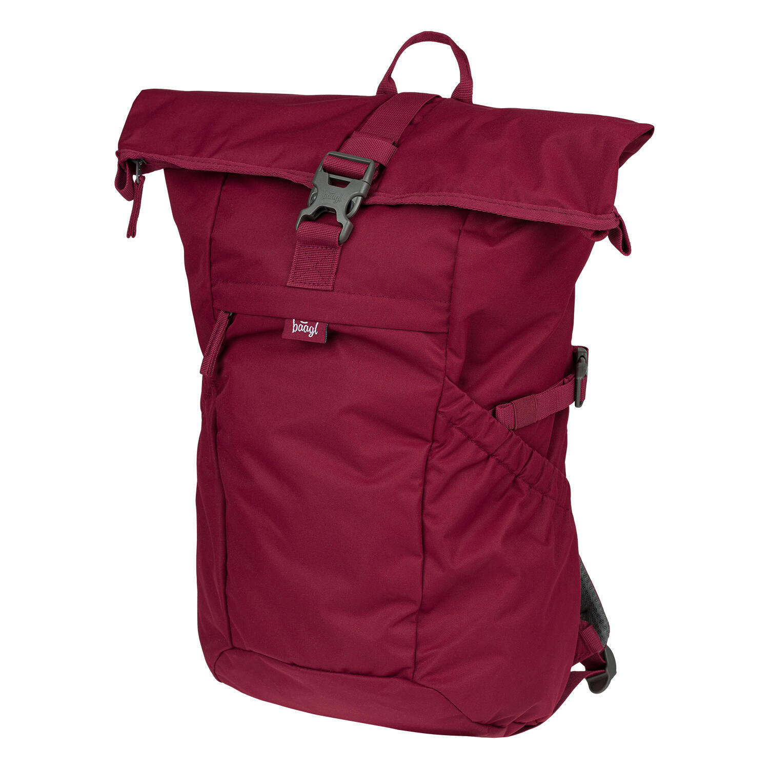 BAAGL Roll-Top-Rucksack Burgundy, 29 L, wasserabweisend, gepolstertes Laptopfach 2/7