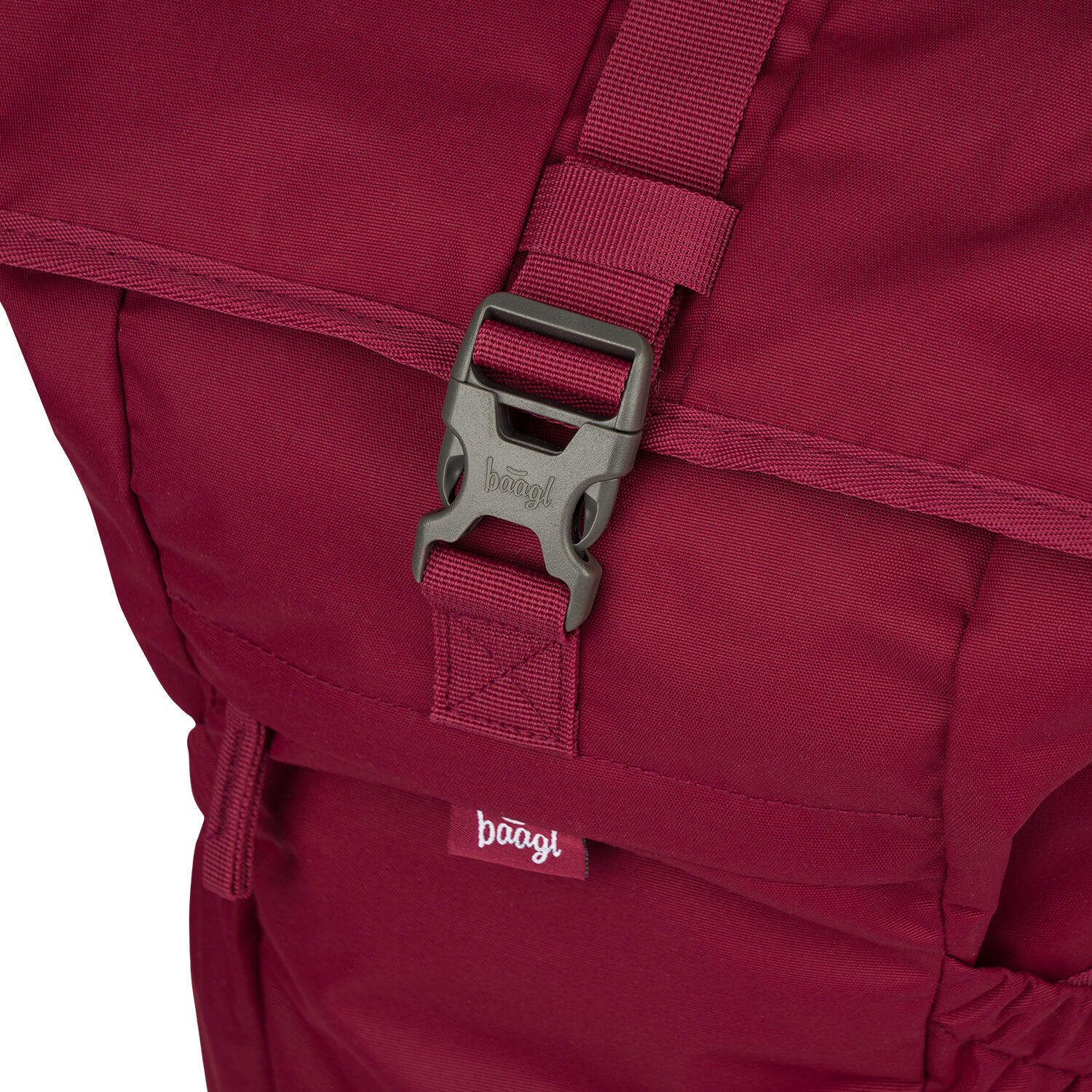 BAAGL Roll-Top-Rucksack Burgundy, 29 L, wasserabweisend, gepolstertes Laptopfach 6/7