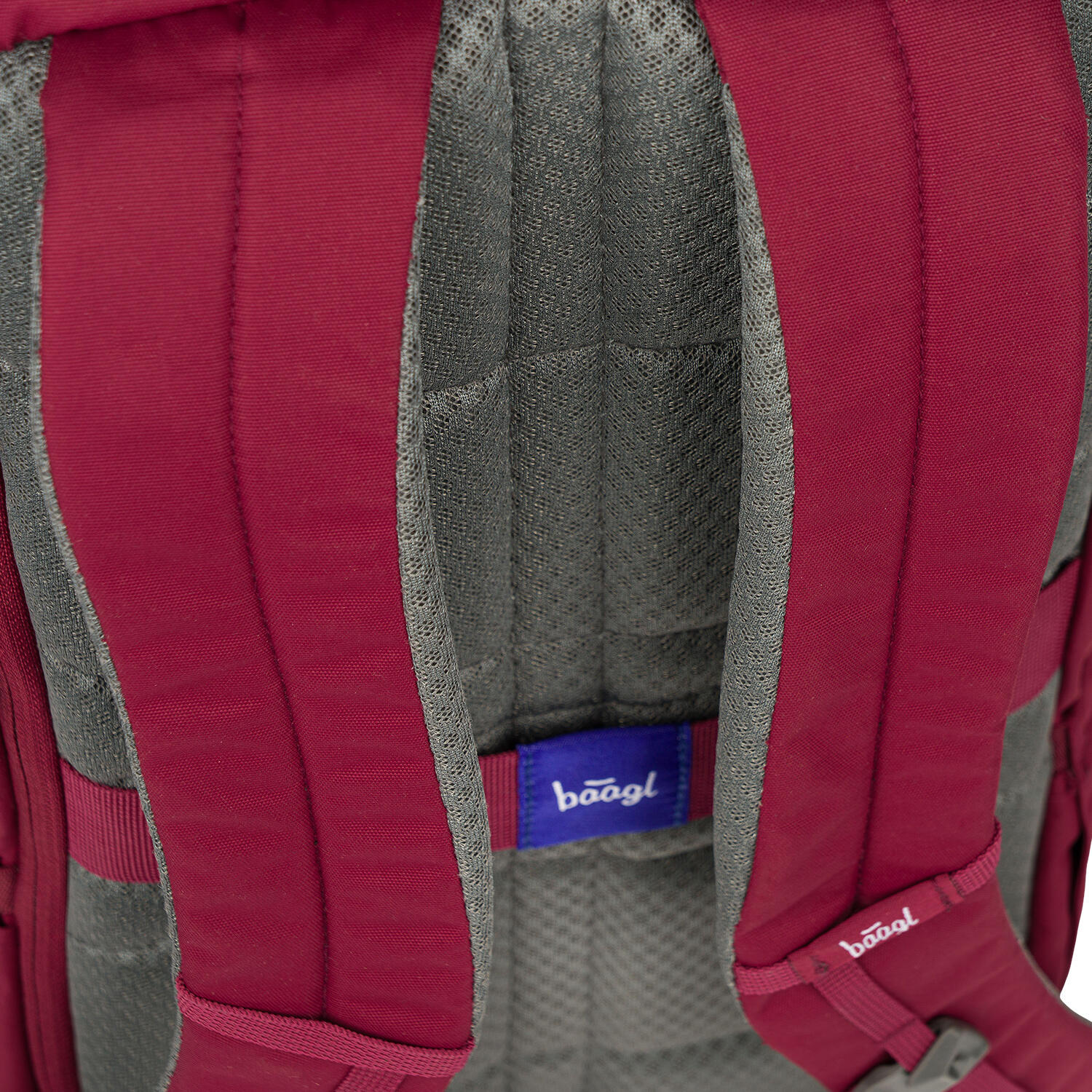 BAAGL Roll-Top-Rucksack Burgundy, 29 L, wasserabweisend, gepolstertes Laptopfach 7/7