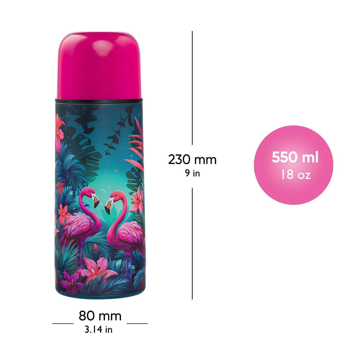 Thermosflasche Flamingos, 550 ml 4/4