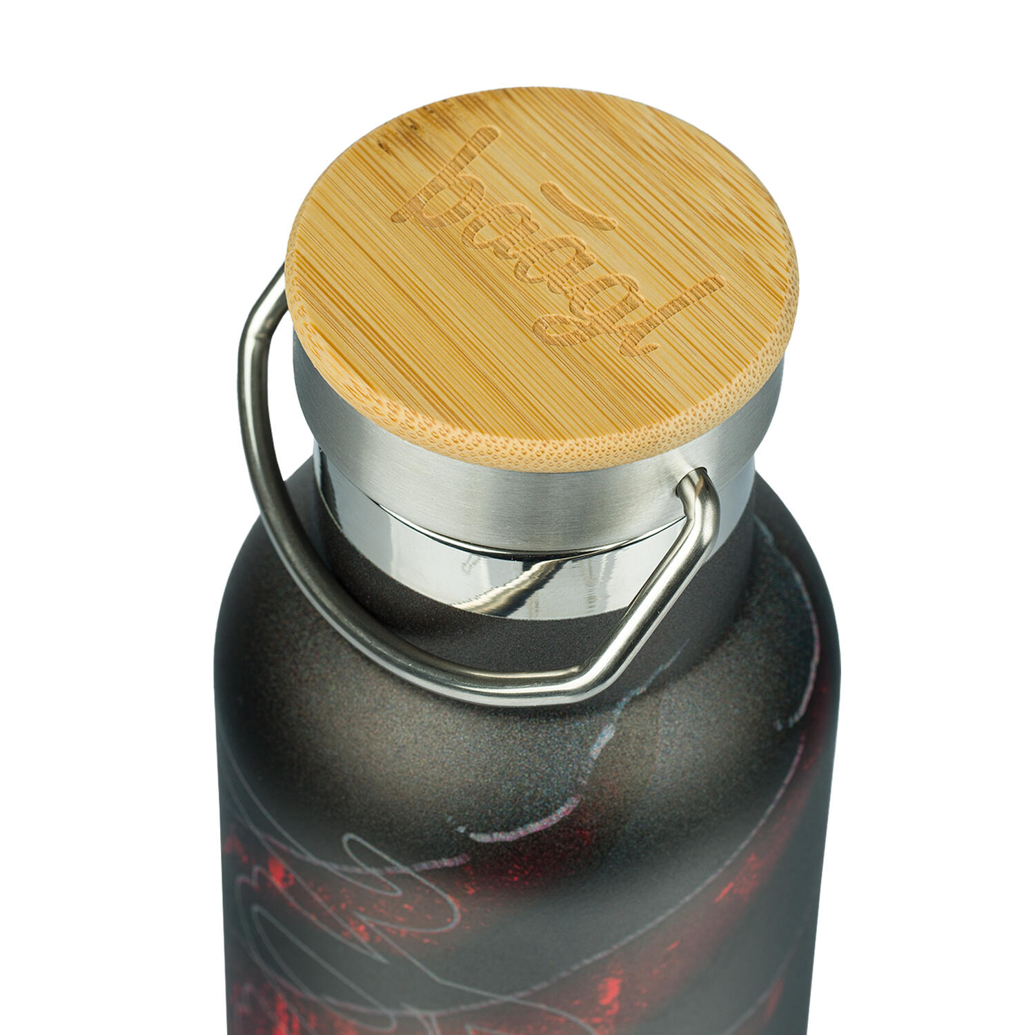 Thermoflasche mit Bambusdeckel Lava, 500 ml 2/6