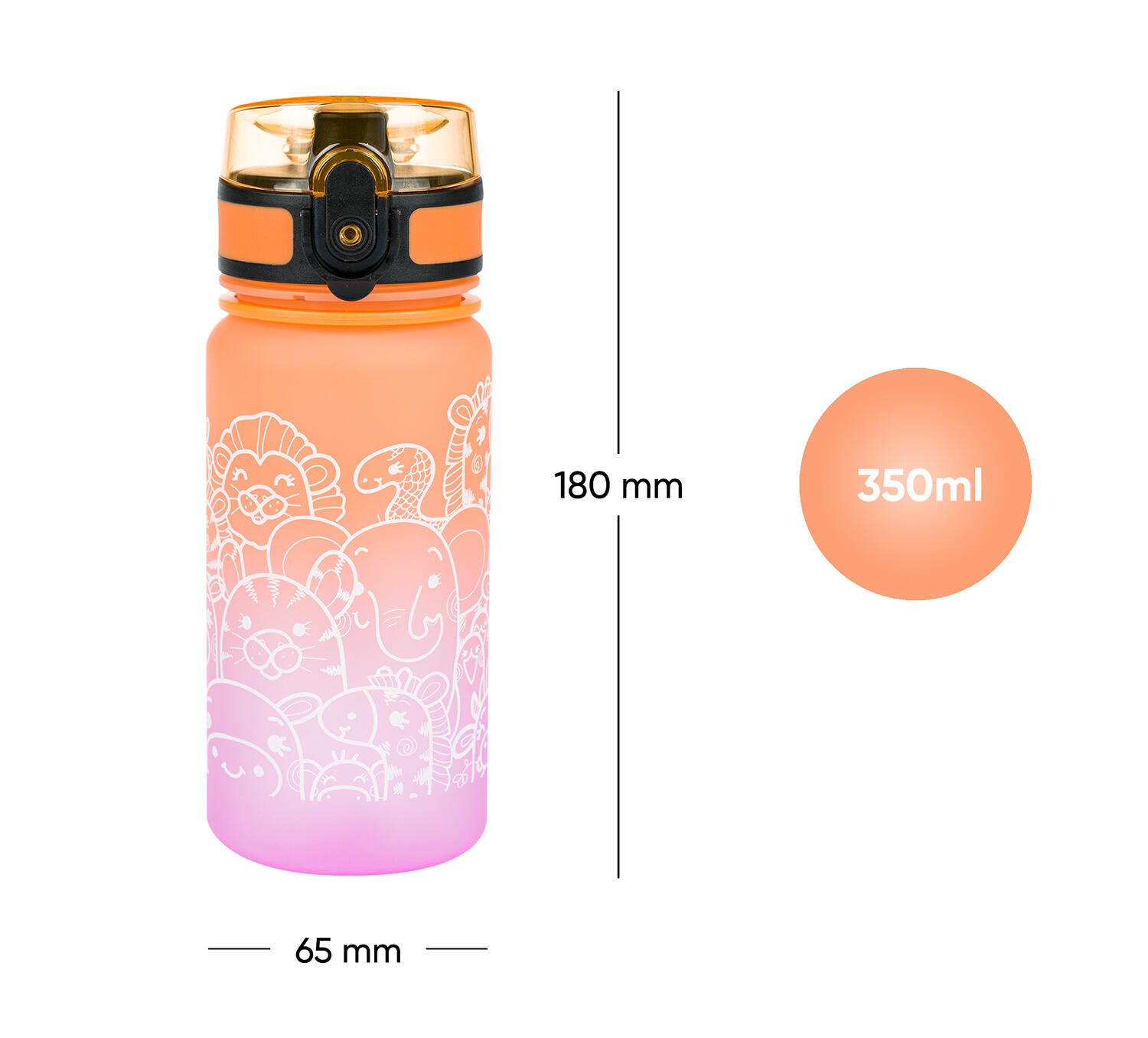 BAAGL Gourde en Tritan Gradient Animaux, 350 ml 7/7