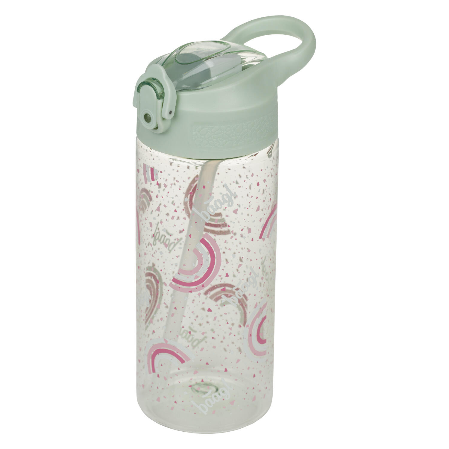 BAAGL Tritanová láhev na pití s brčkem Duha, 500 ml