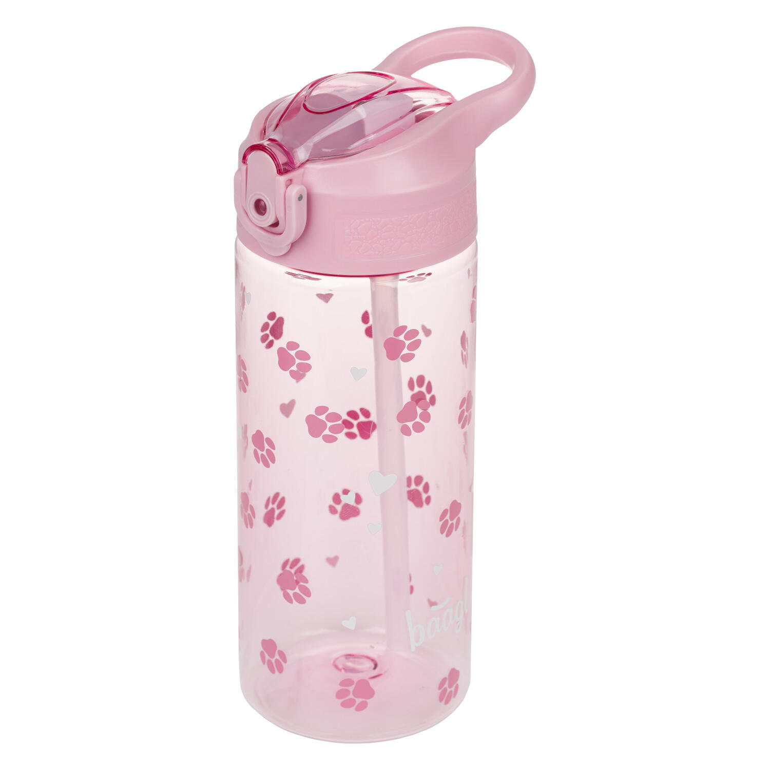 BAAGL Tritanová láhev na pití s brčkem Tlapky, 500 ml