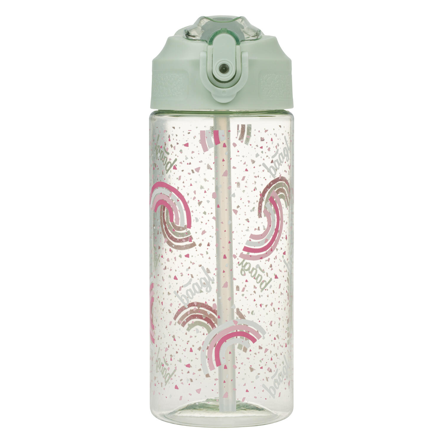 Tritanová láhev na pití s brčkem Duha, 500 ml 2/6