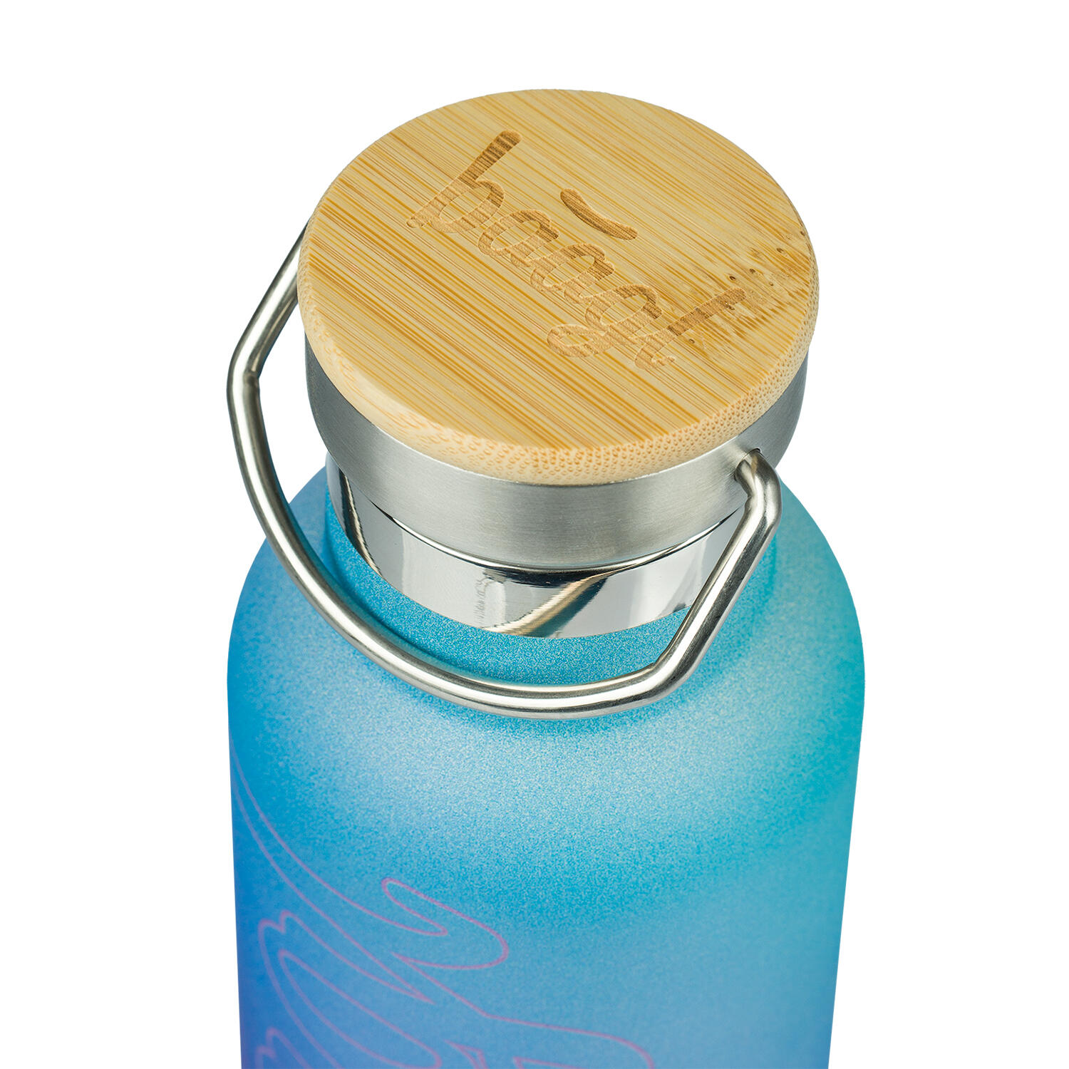 Thermoflasche mit Bambusdeckel Gradient blau-violett, 500 ml 2/4