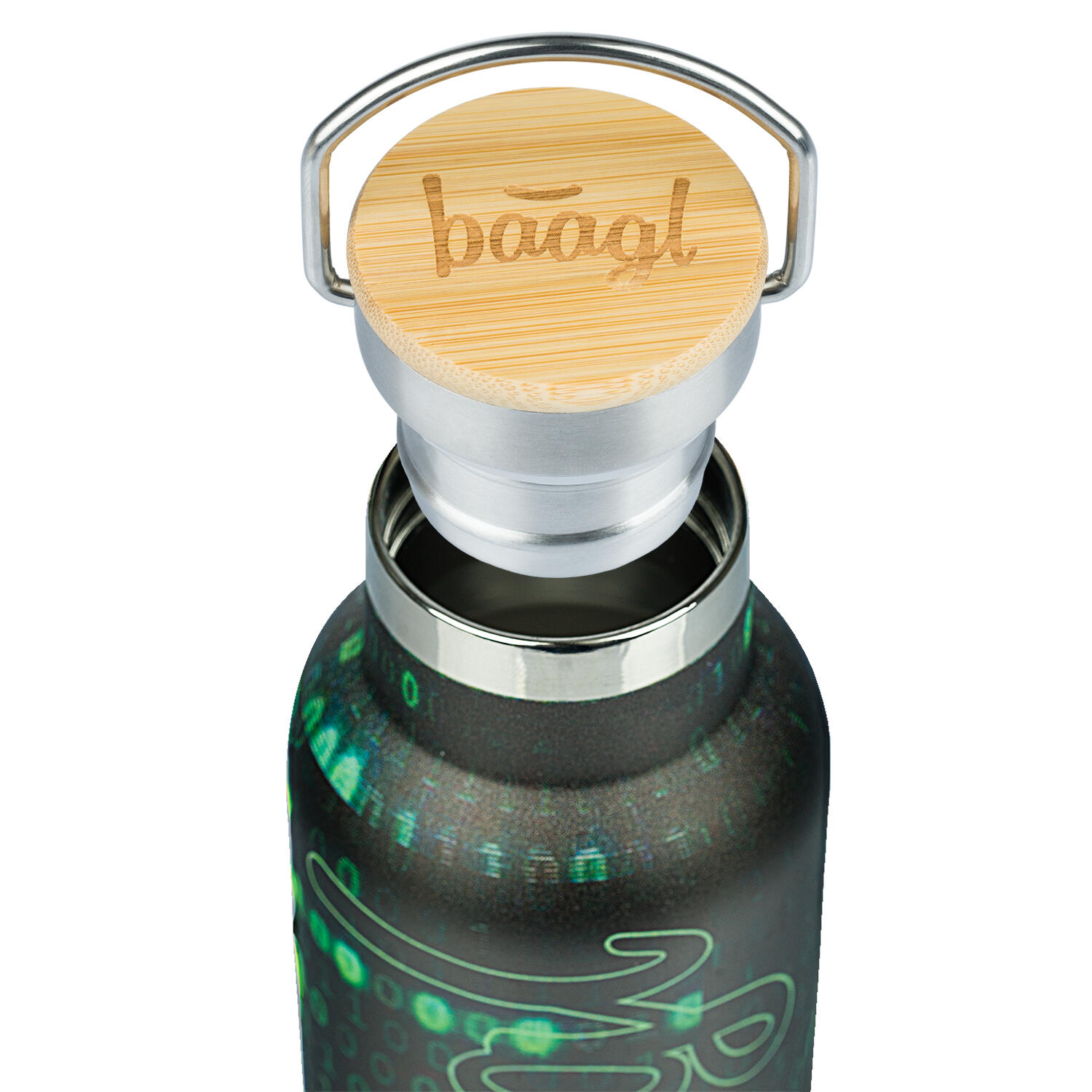 Thermoflasche mit Bambusdeckel Numbers, 500 ml 3/6