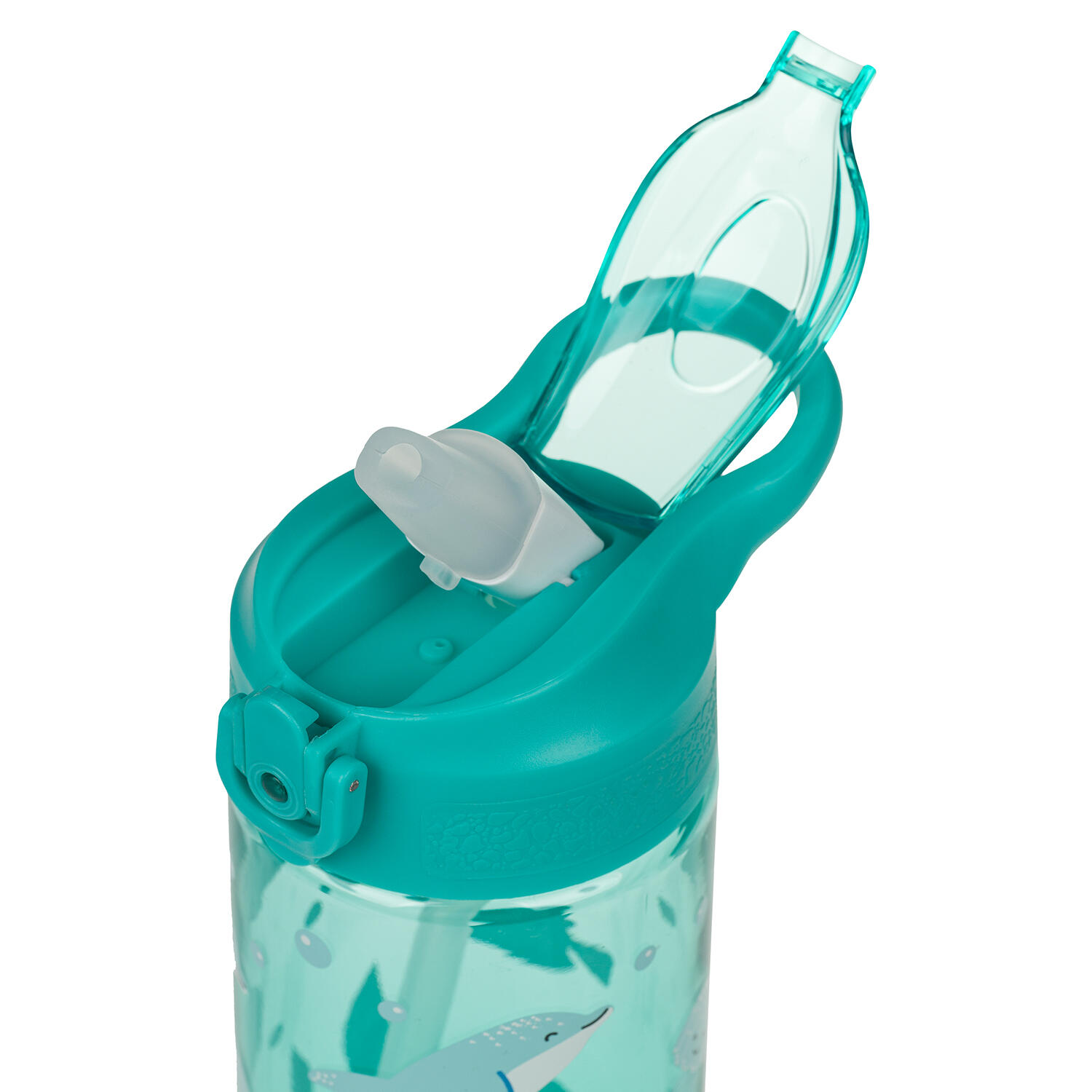 Tritanová láhev na pití s brčkem Delfín, 500 ml 4/5