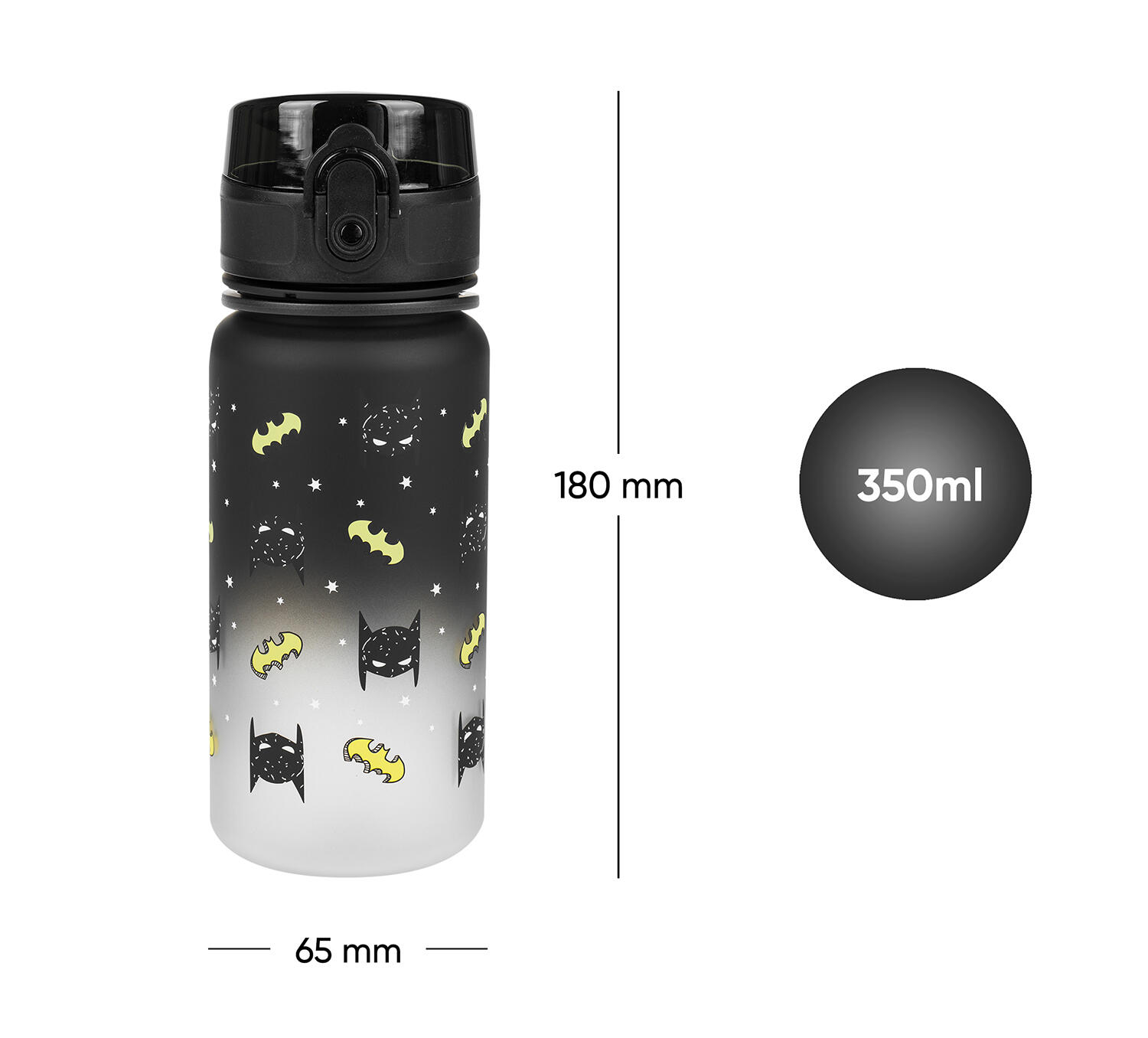 BAAGL Gourde en Tritan Gradient Batman Mask, 350 ml 7/7
