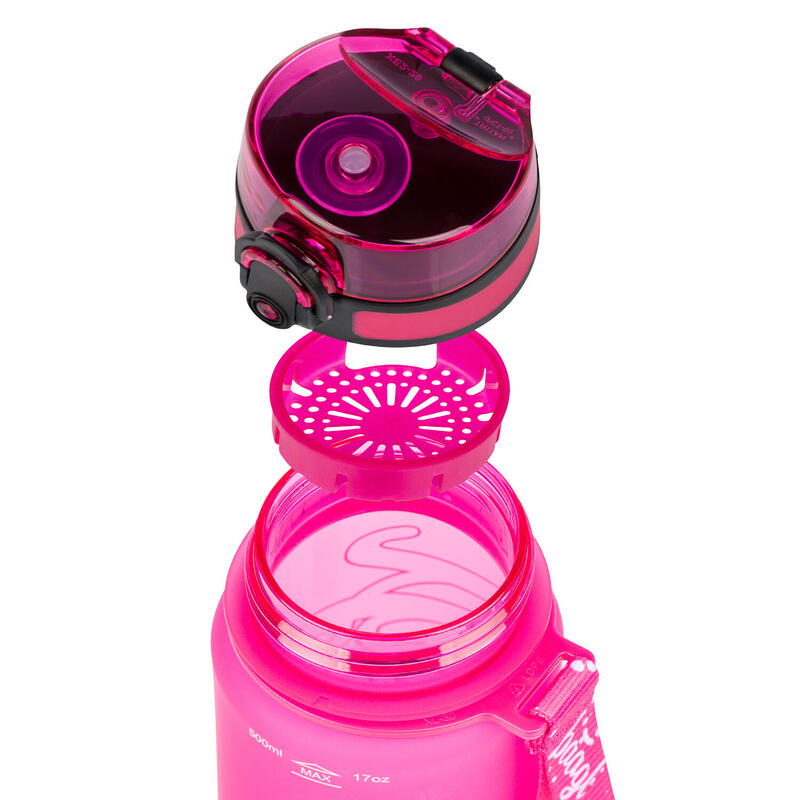 Tritanová láhev na pití Logo - růžová, 500 ml