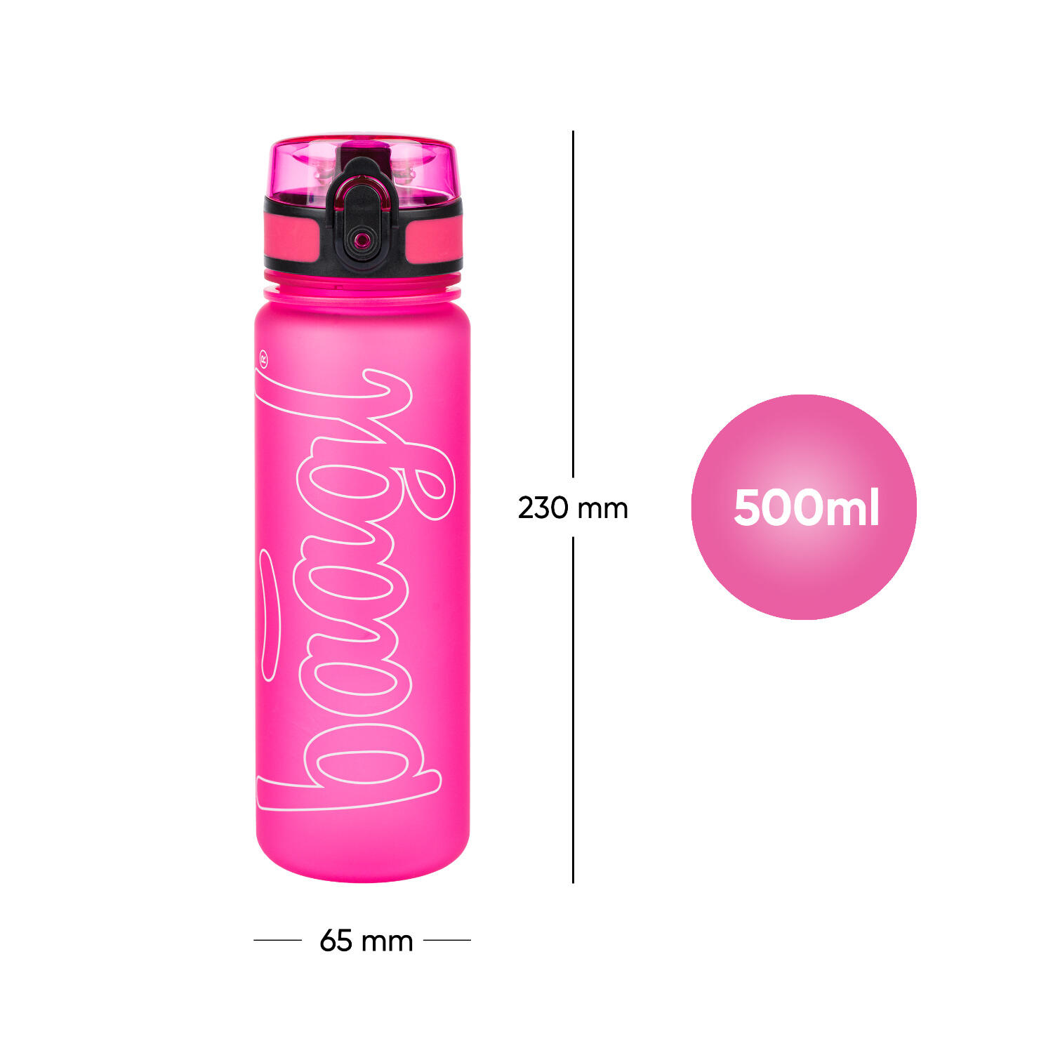 BAAGL Gourde en Tritan Logo rose, 500 ml 7/7