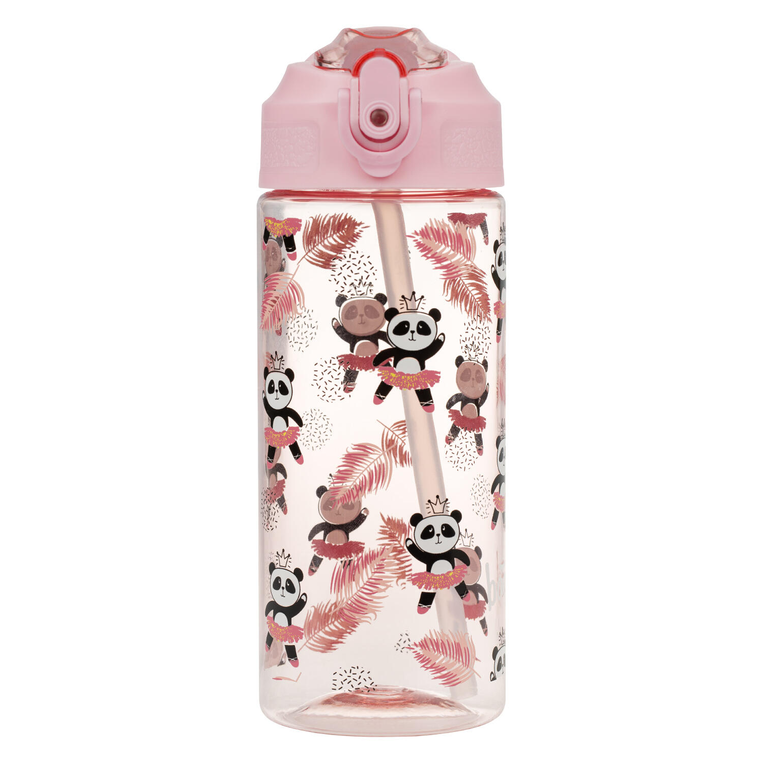 Tritanová láhev na pití s brčkem Panda, 500 ml 2/6