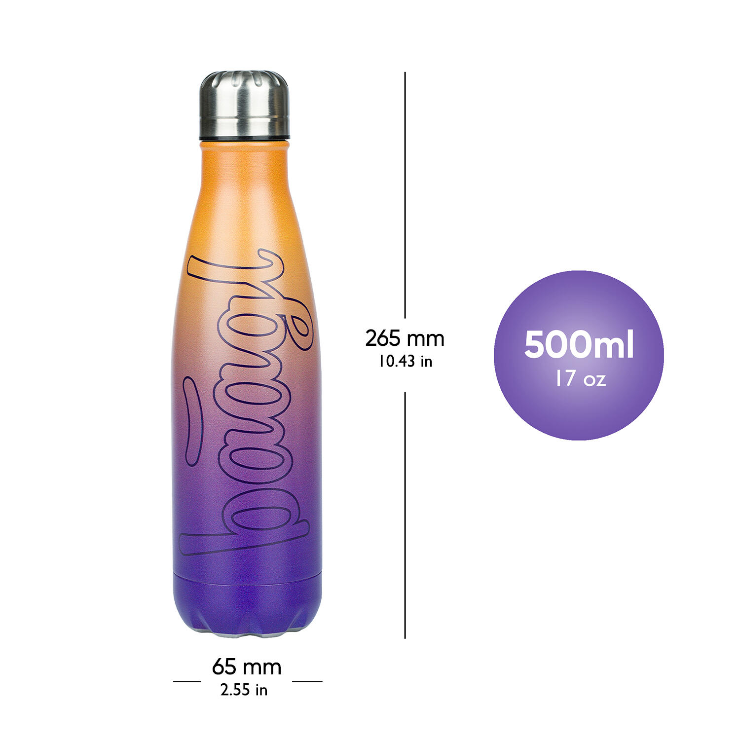 Termoláhev s kovovým víčkem Gradient žluto-fialová, 500 ml 4/4