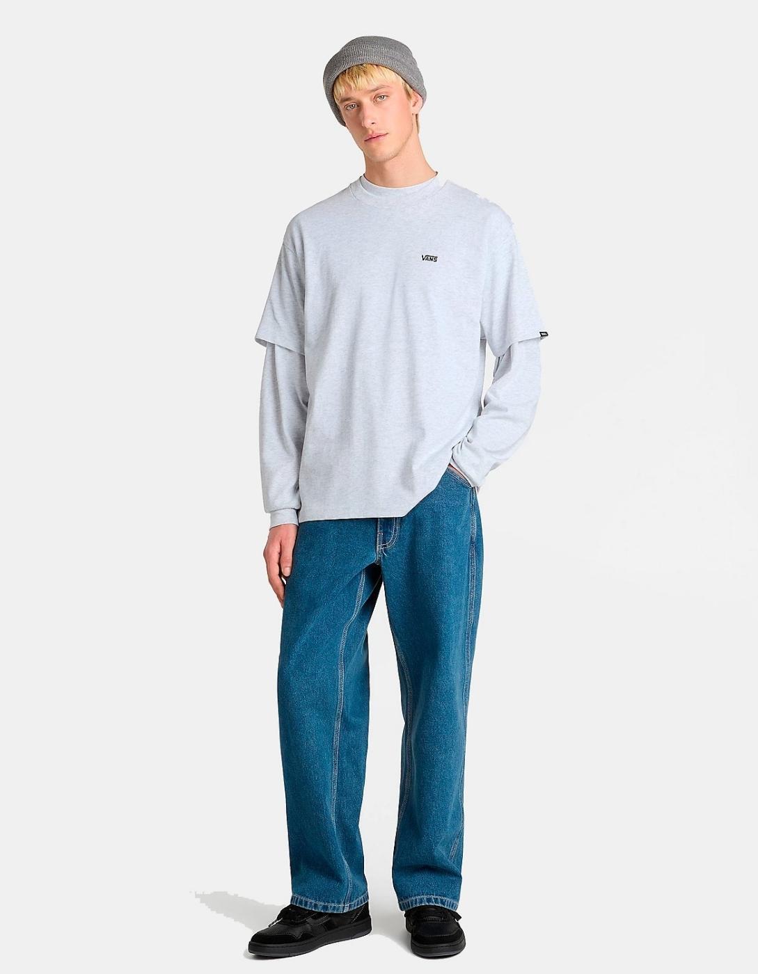 Camiseta para Hombre Vans  left chest ii loose Gris 3/5