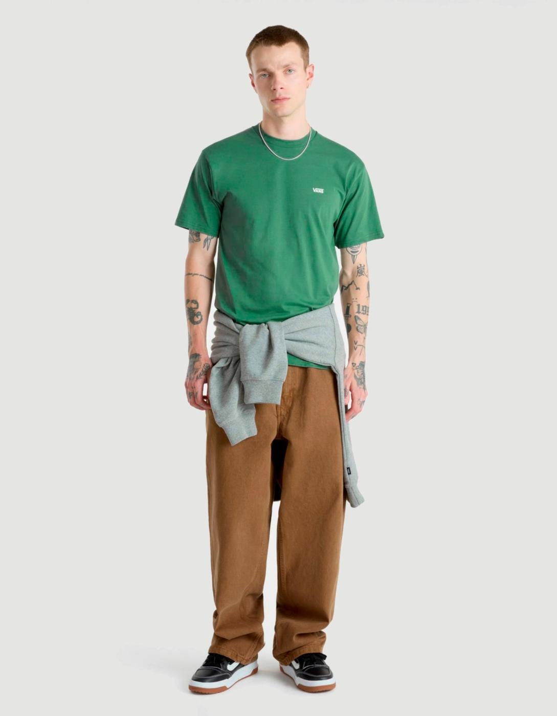 Camiseta para Hombre Vans  left chest logo Verde 3/5