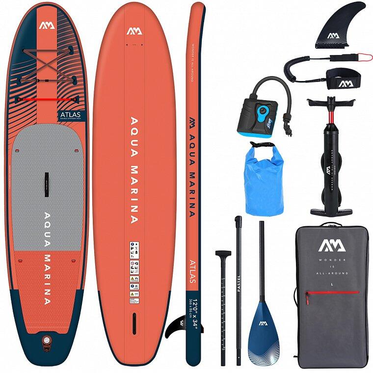 Deska SUP allround ADULT AQUA MARINA ATLAS 12'0" 2023 pompka elektryczna torba