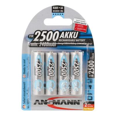 Ansmann Akku Mignon 2500mAh NiMH, 1,2V, AA, 4er-Set