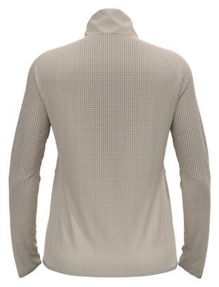 Veste running hybride femme Odlo Zeroweight Warm 2.0 beige 2/4