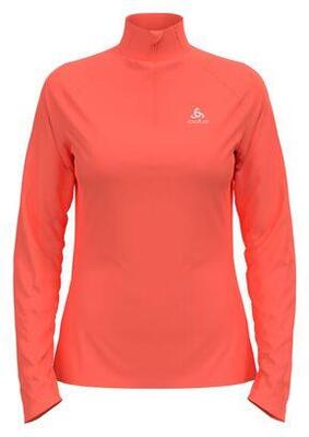 Odlo women's essential 1/2 zip running jacket coral
