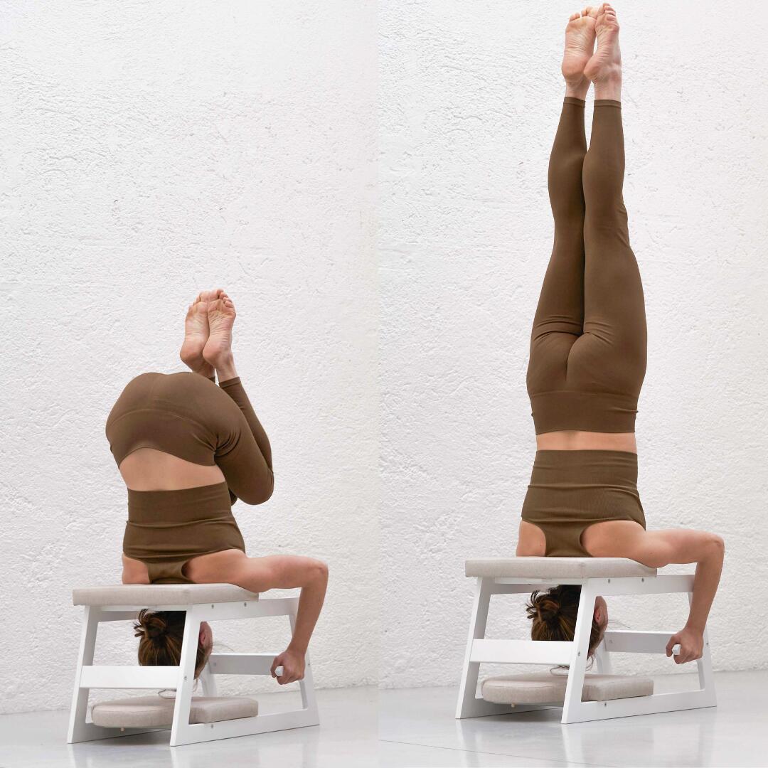 Banco de yoga y fitness para inversiones sirsasana - Nap Blanco 3/6
